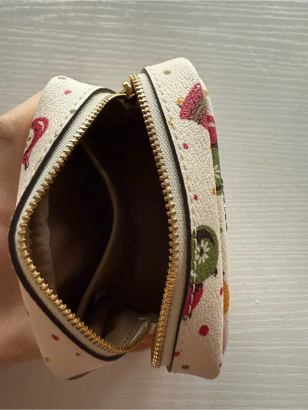 Coach boxy mini cosmetic case with ornament print — Style C7407 (BRAND NEW)